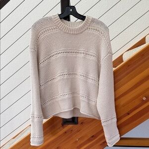 Proenza Schouler White Label Cream Knit Cotton Sweater Sz M